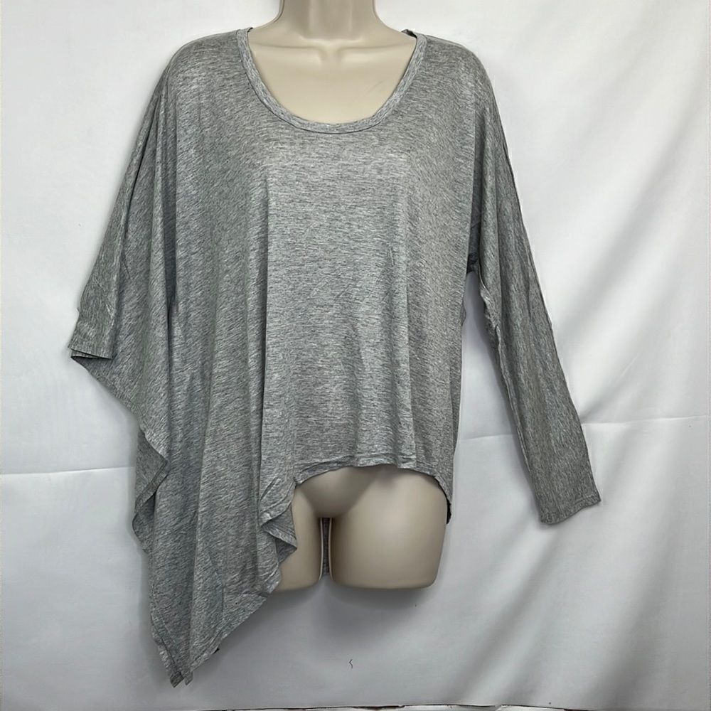 Lanston REVOLVE asymmetric draped tunic top in heathered gray NWT size XS